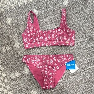 Roxy Pink Floral Kids Swim Bikini